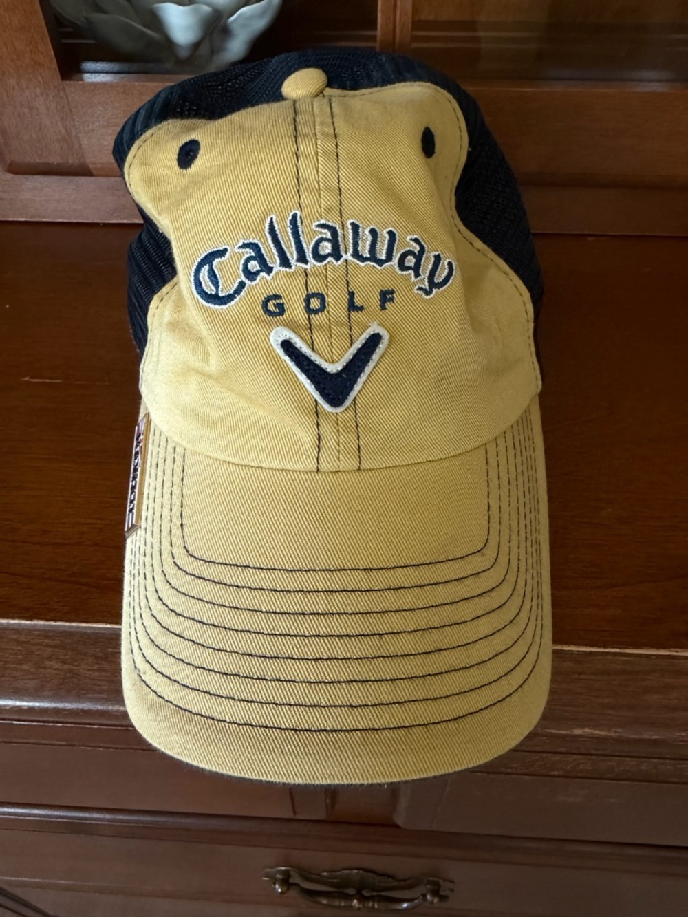 Callaway Golf Two-Tone Gold Yellow & Navy Blue Mesh Cap